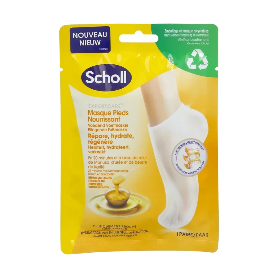 Scholl Masque Pieds Nourrissant au Miel de Manuka