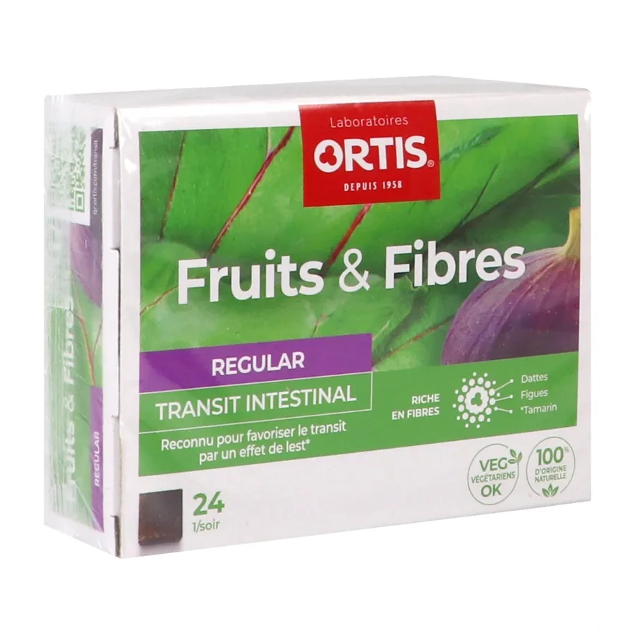 Ortis Fruits & Fibres Regular Transit Intestinal Cubes à Mâcher