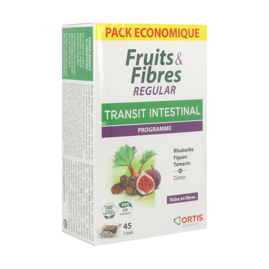 Ortis Fruits & Fibres Regular Transit Intestinal Cubes à Mâcher