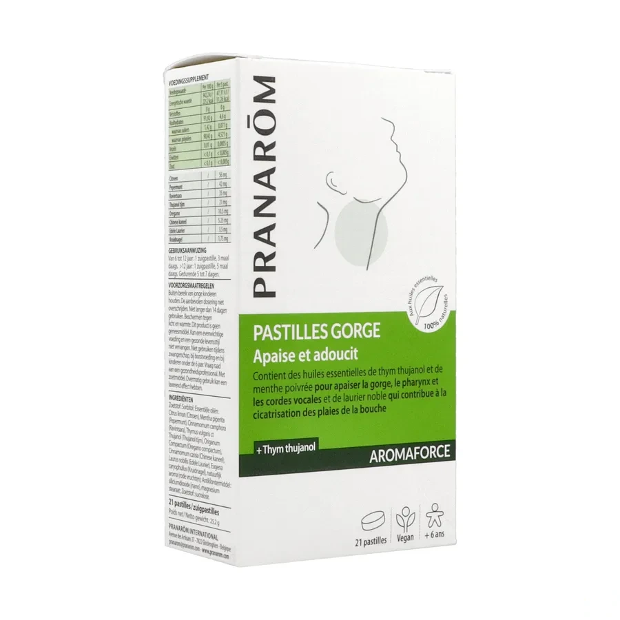 Pranarom Aromaforce Pastilles Gorge Apaise et Adoucit