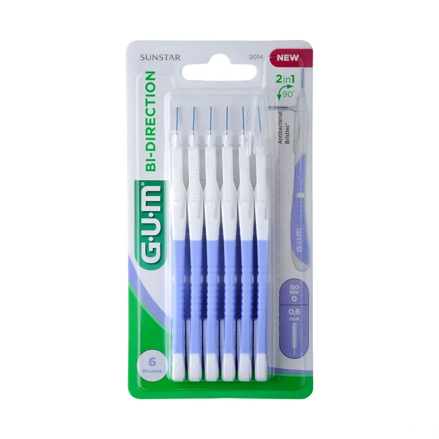 Gum Bi-Direction Brossettes interdentaires 6 Brossettes