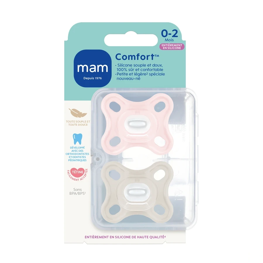 MAM Comfort Sucettes Silicone 0 Mois et +