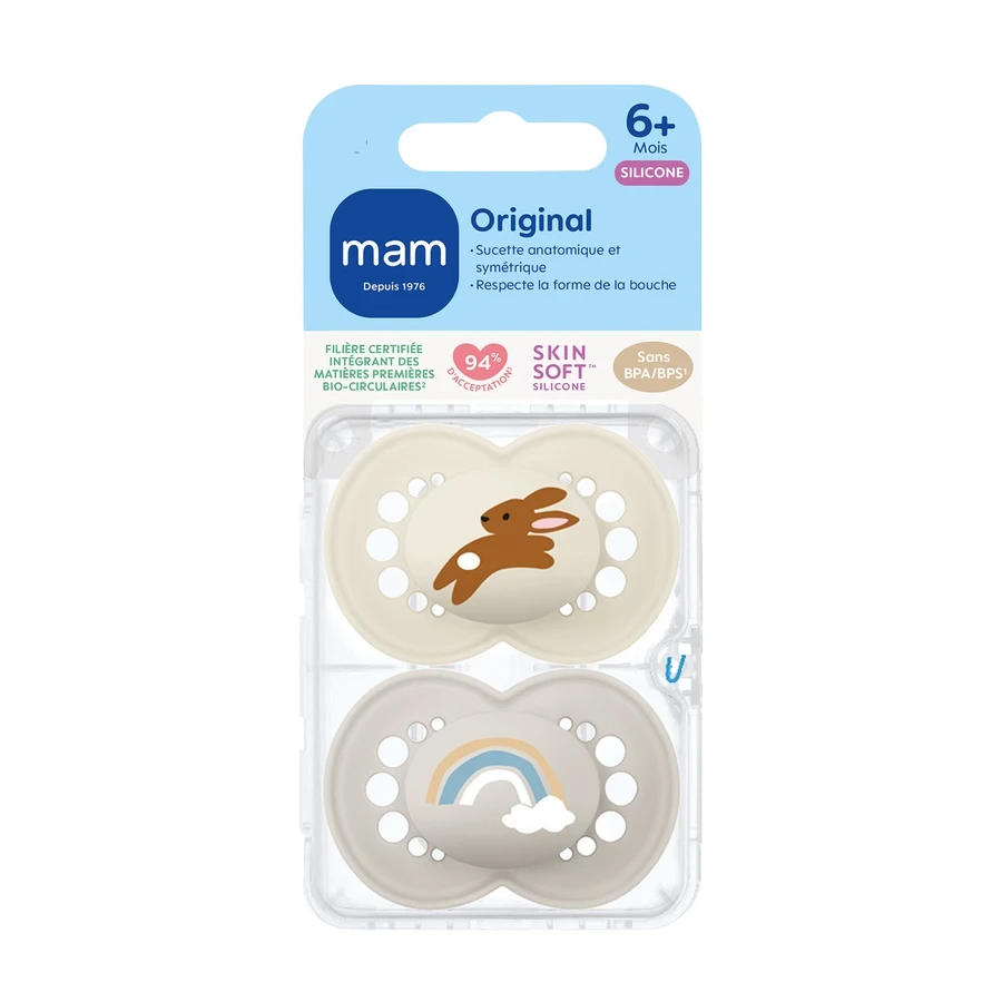 MAM Original Sucettes Anatomiques Silicone 6 Mois et +