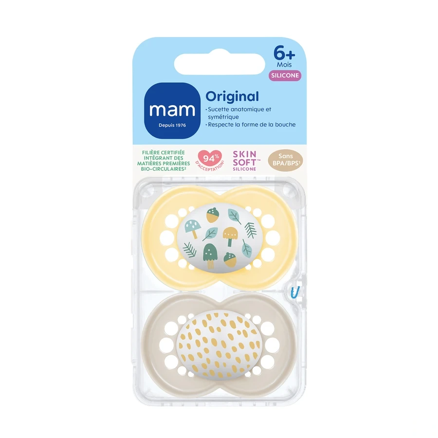MAM Original Sucettes Anatomiques Silicone 6 Mois et +