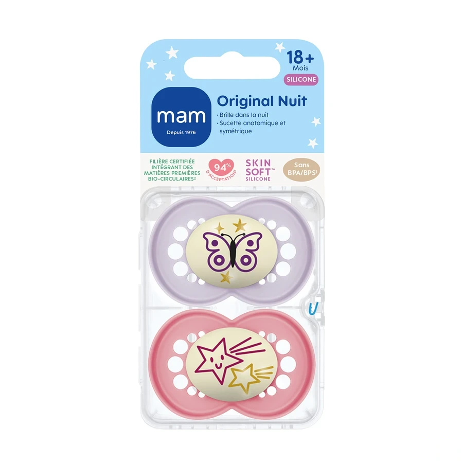 MAM Original Nuit Sucette Silicone 18 mois et +