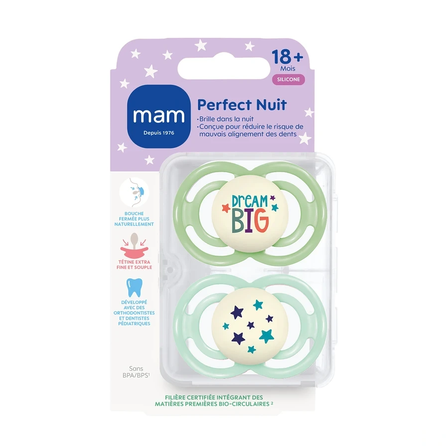 MAM Perfect Nuit Sucettes Silicone 18 mois et +