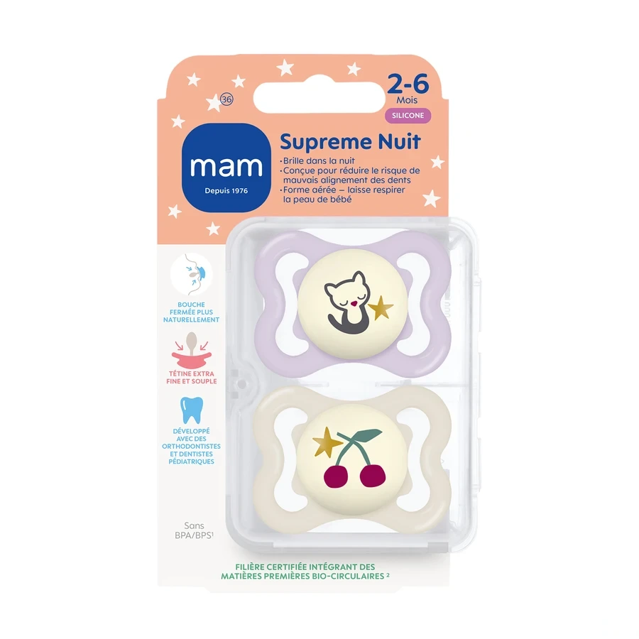 MAM Supreme Sucettes anatomiques silicone X2